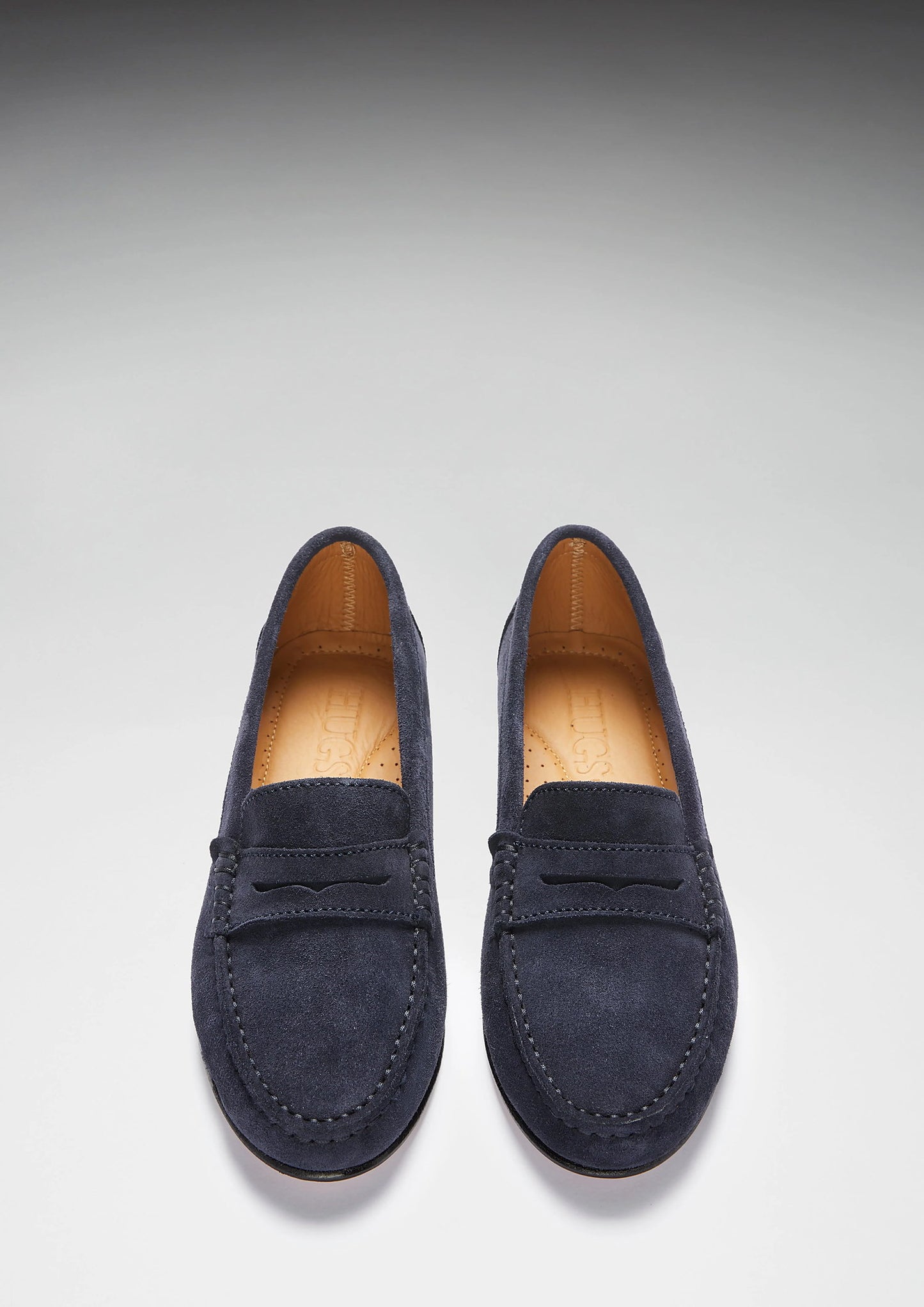 Hugs & Co Womens Penny Loafers Leather Sole Navy Blue Suede EU 36-42 - Sole Detail - QHA UK