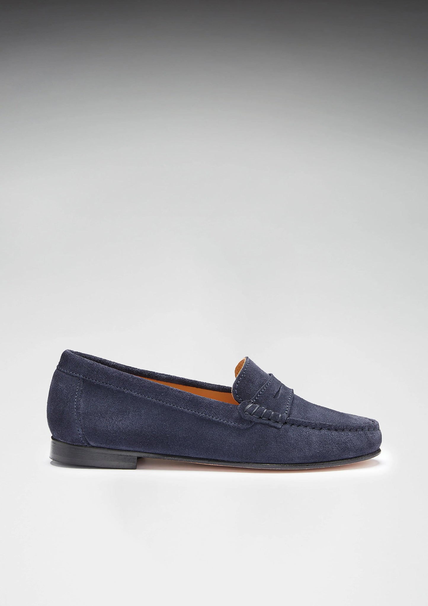 Hugs & Co Womens Penny Loafers Leather Sole Navy Blue Suede EU 36-42 - Sole Detail - QHA UK