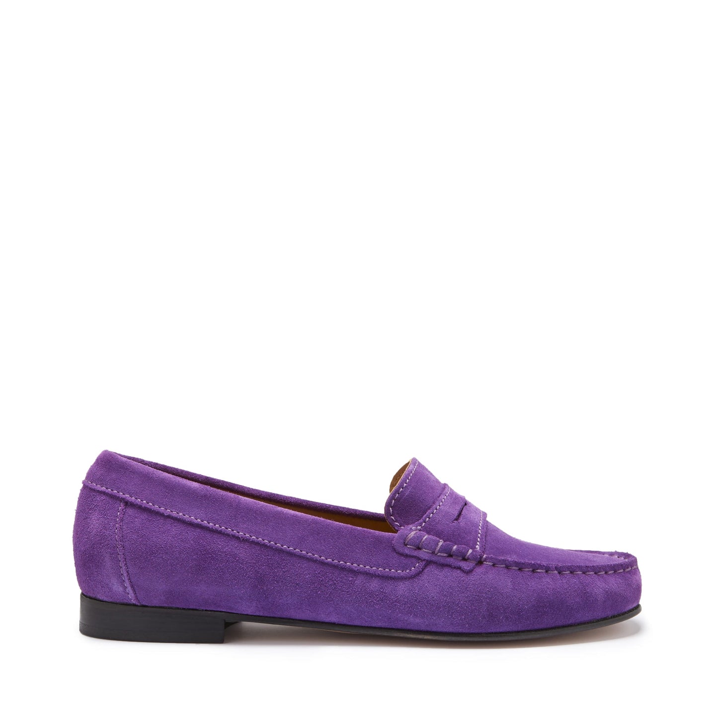 Hugs & Co Womens Penny Loafers Leather Sole Purple Suede EU 36-42 - QHA UK