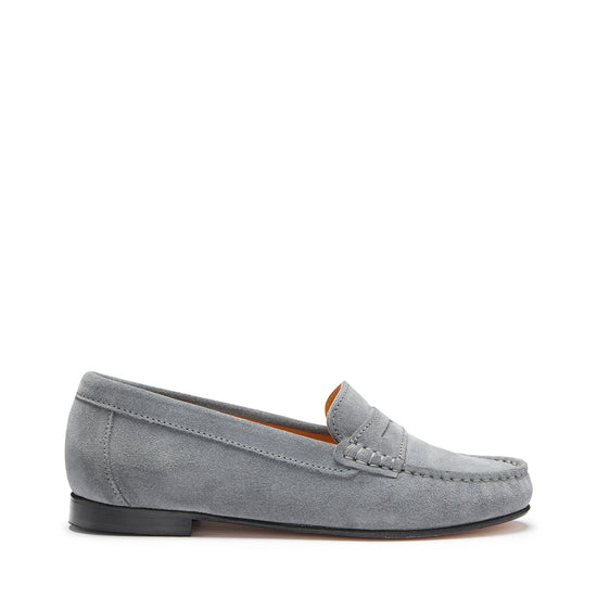 Hugs & Co Womens Penny Loafers Leather Sole Slate Grey Suede EU 36-42 - QHA UK