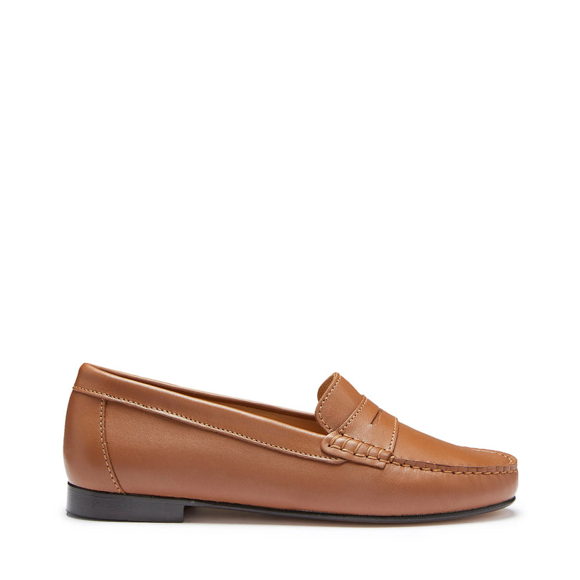 Hugs & Co Womens Penny Loafers Leather Sole Tan Leather EU 36-42 - QHA UK