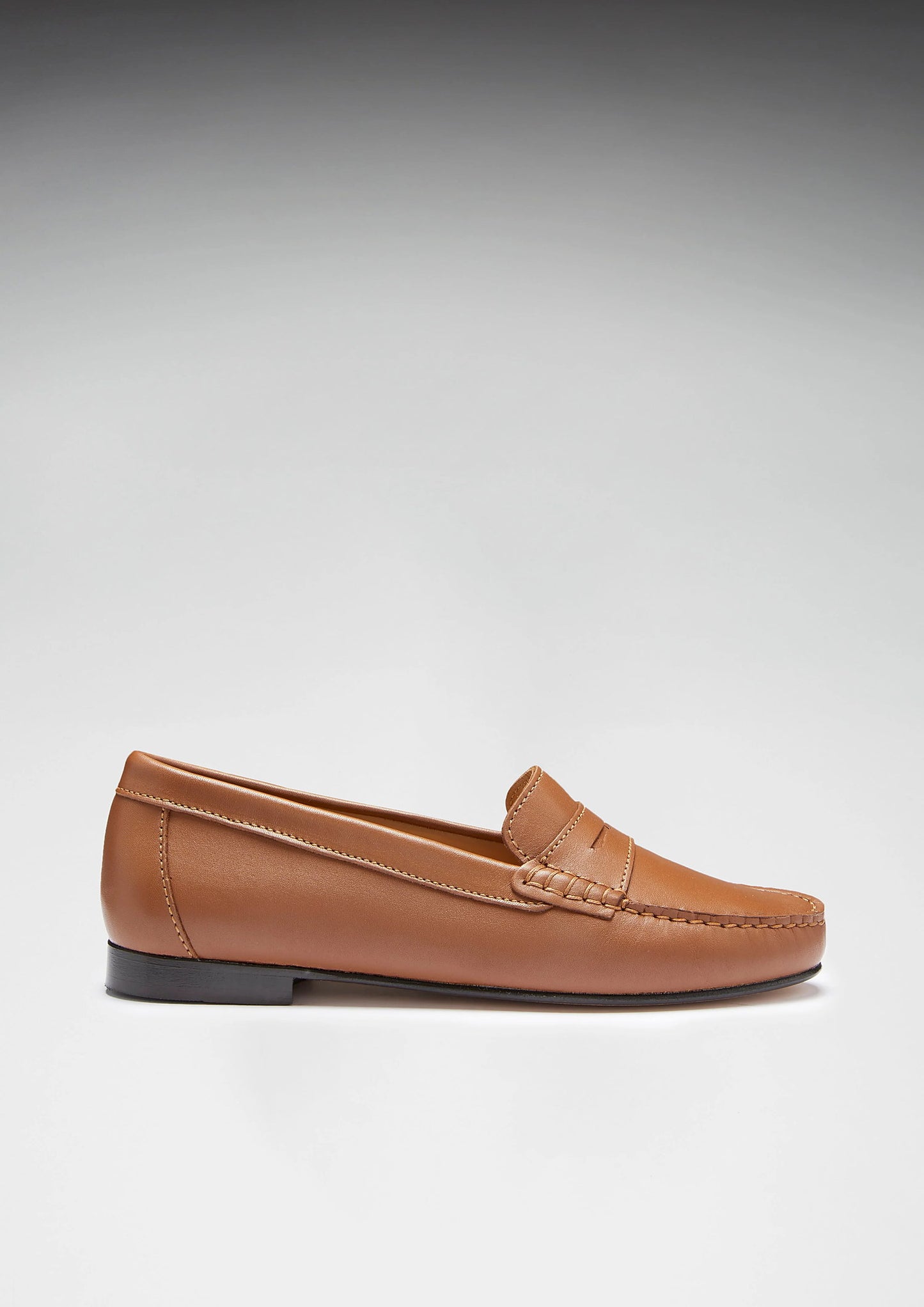 Hugs & Co Womens Penny Loafers Leather Sole Tan Leather EU 36-42 - Sole Detail - QHA UK