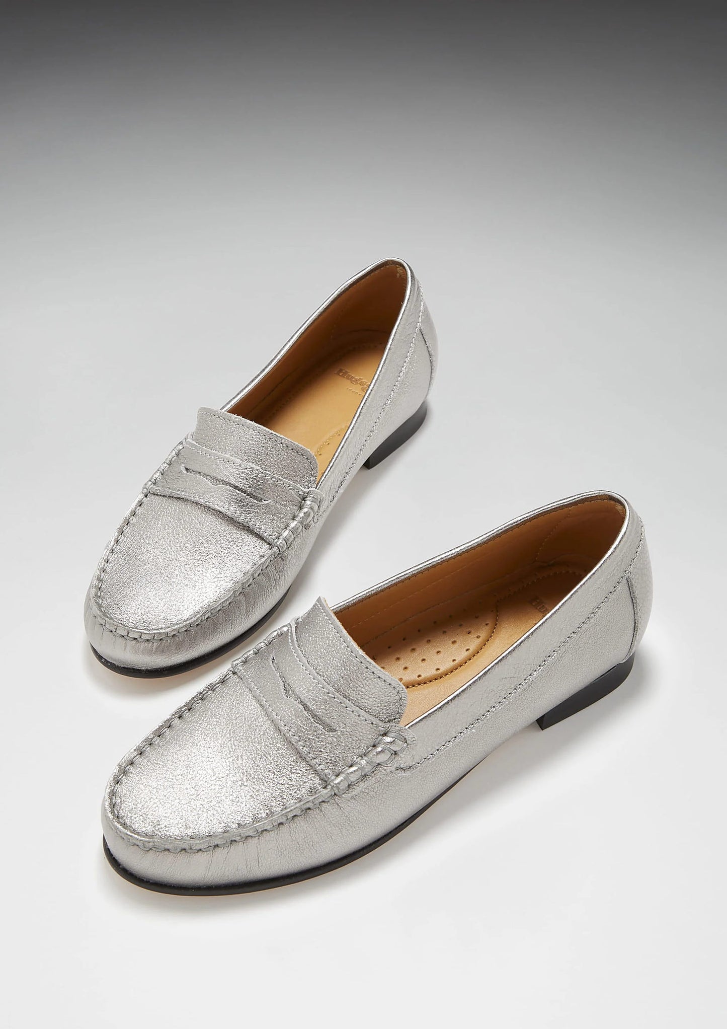 Hugs & Co Womens Penny Loafers Leather Sole Titanium EU 36-42 - Sole Detail - QHA UK