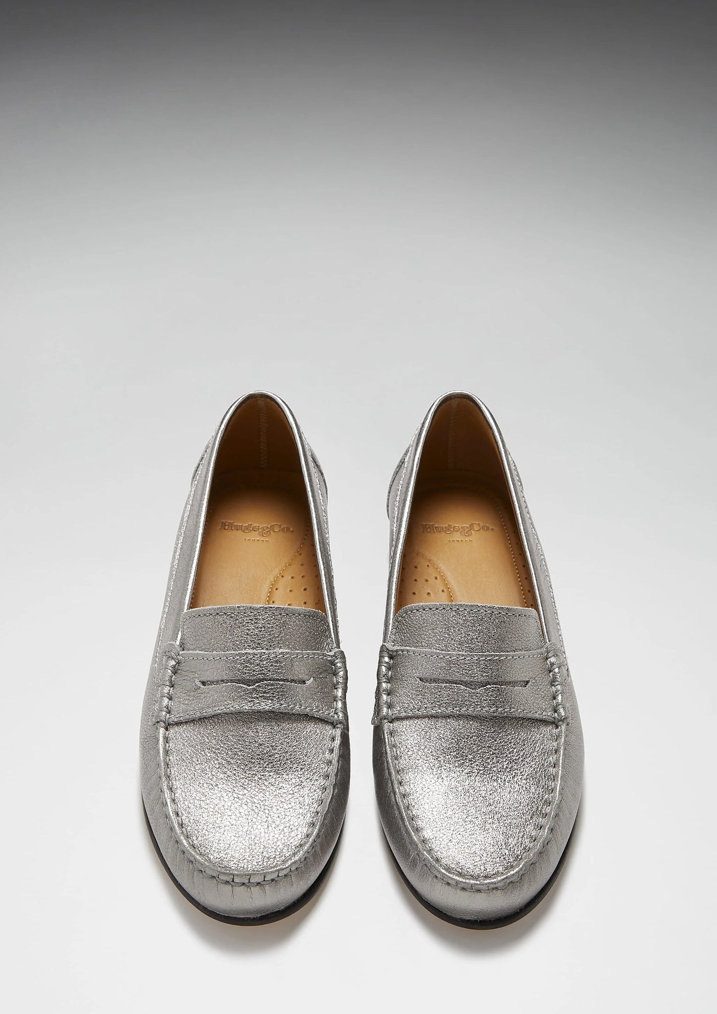 Hugs & Co Womens Penny Loafers Leather Sole Titanium EU 36-42 - Sole Detail - QHA UK