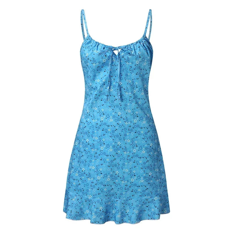 Women's Printed Mini Camisole Dress | Strapless Summer Beach Dress - QHA UK