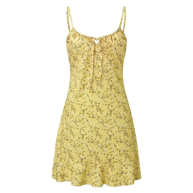 Women's Printed Mini Camisole Dress | Strapless Summer Beach Dress - QHA UK