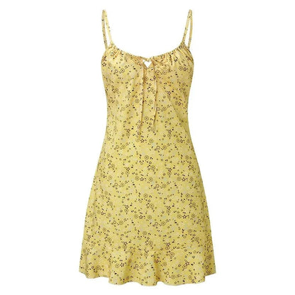 Women's Printed Mini Camisole Dress | Strapless Summer Beach Dress - QHA UK
