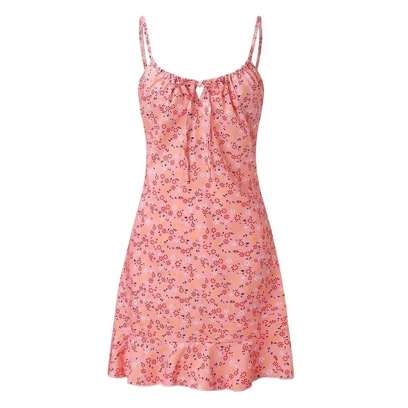 Women's Printed Mini Camisole Dress | Strapless Summer Beach Dress - QHA UK
