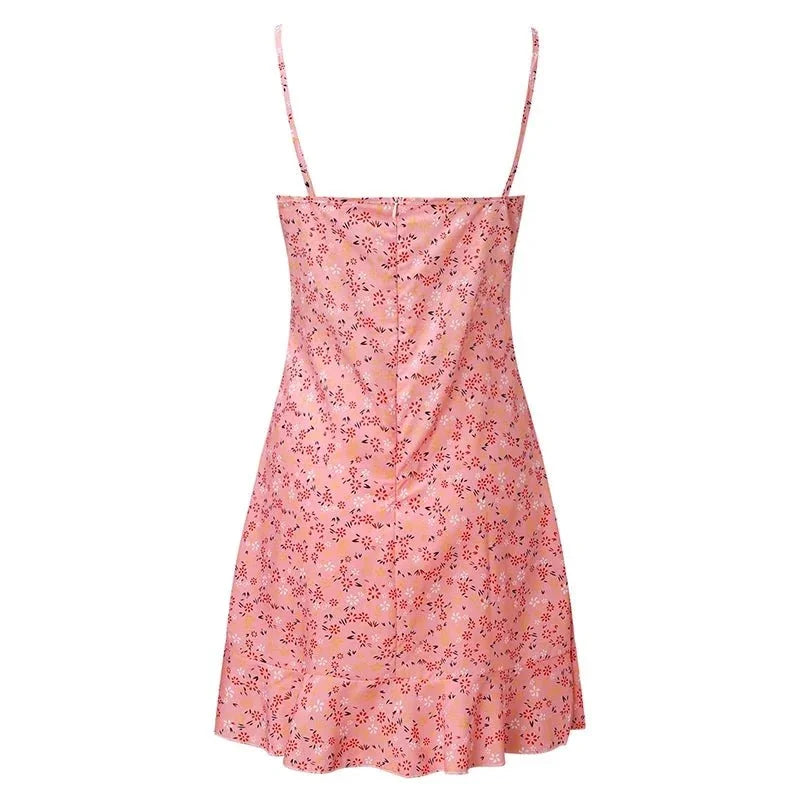 Women's Printed Mini Camisole Dress | Strapless Summer Beach Dress - QHA UK