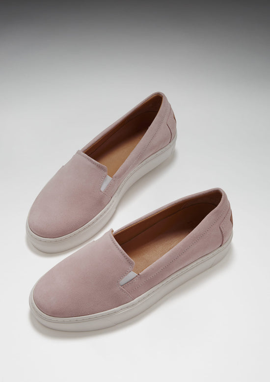 Hugs & Co Womens Slip-On Sneakers Ice Pink Suede EU 36-42 - QHA UK