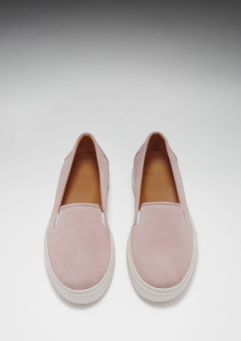Hugs & Co Womens Slip-On Sneakers Ice Pink Suede EU 36-42 - QHA UK