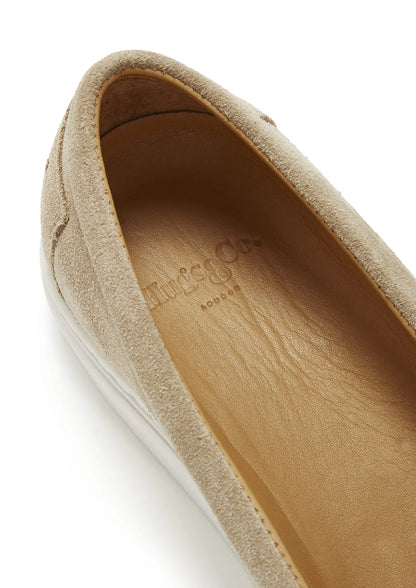Hugs & Co Womens Slip-On Sneakers Taupe Suede EU 36-42 - QHA UK