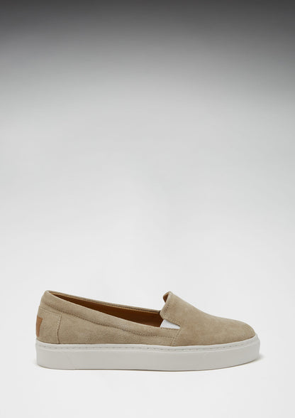 Hugs & Co Womens Slip-On Sneakers Taupe Suede EU 36-42 - QHA UK