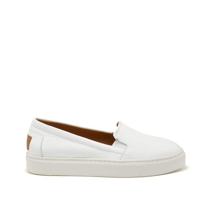 Hugs & Co Womens Slip-On Sneakers White Leather EU 36-42 - QHA UK
