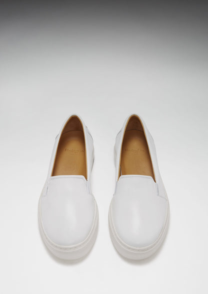 Hugs & Co Womens Slip-On Sneakers White Leather EU 36-42 - QHA UK