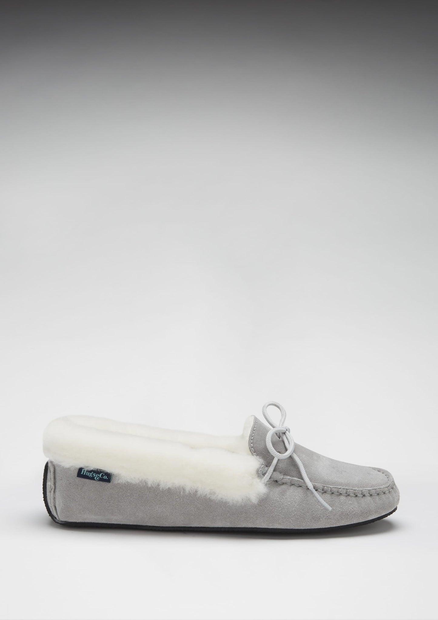 Hugs & Co Womens Slippers Sheepskin Dove Grey Suede EU 36-42 - QHA UK