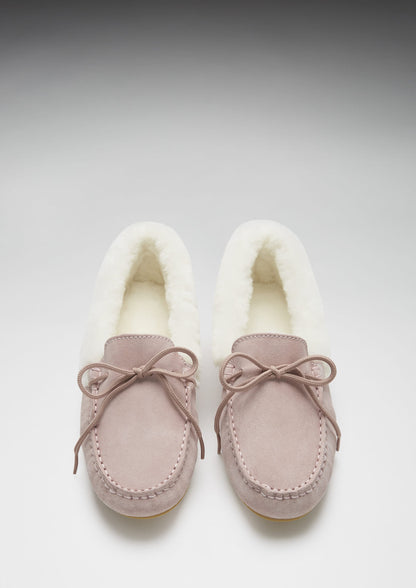 Hugs & Co Womens Slippers Sheepskin Ice Pink Suede EU 36-42 - QHA UK