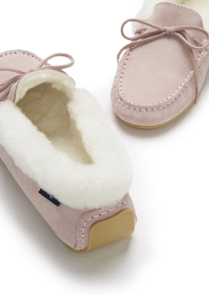 Hugs & Co Womens Slippers Sheepskin Ice Pink Suede EU 36-42 - QHA UK