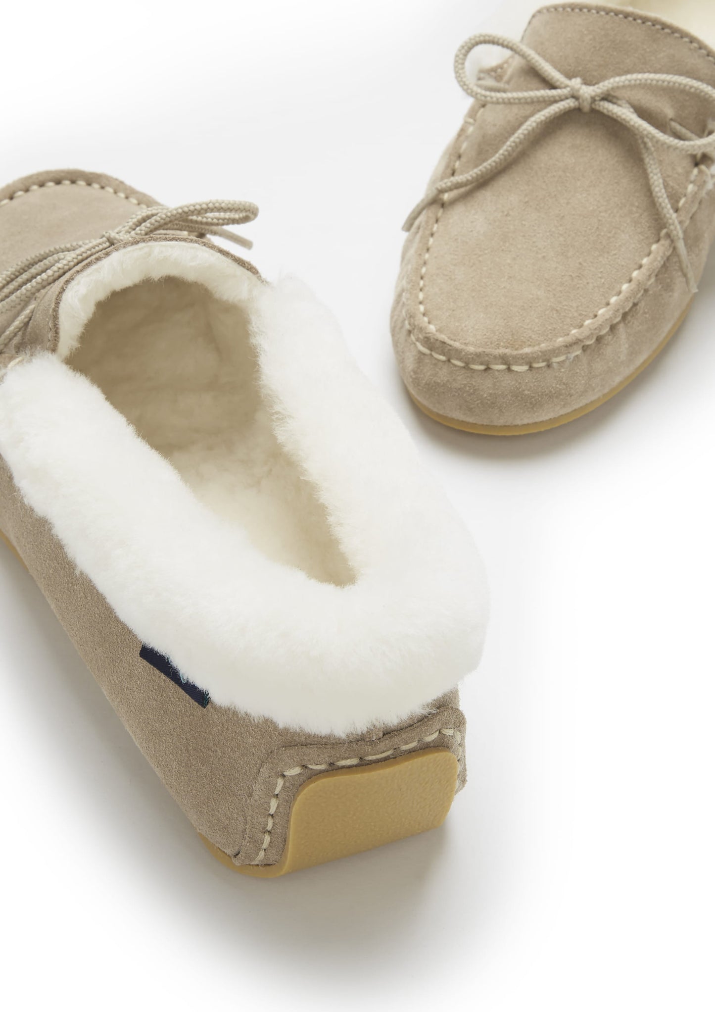Hugs & Co Womens Slippers Sheepskin Taupe Suede EU 36-42 - QHA UK