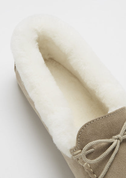 Hugs & Co Womens Slippers Sheepskin Taupe Suede EU 36-42 - QHA UK