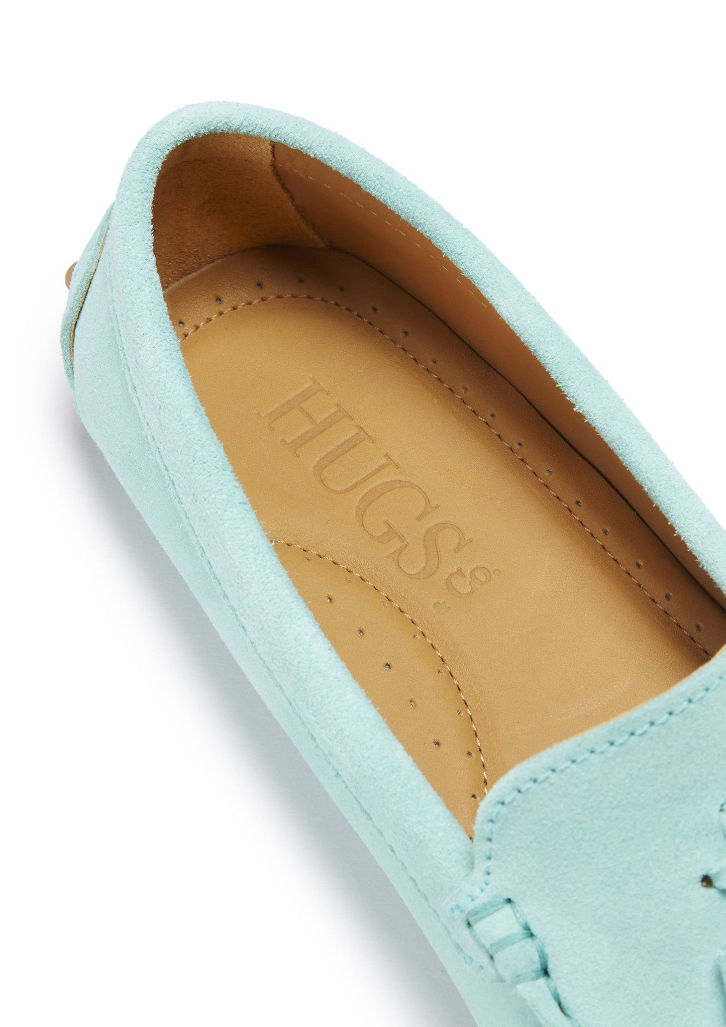 Hugs & Co Womens Tasselled Driving Loafers Aqua Suede EU 36-42 - QHA UK