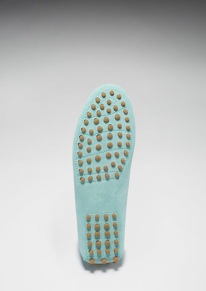 Hugs & Co Womens Tasselled Driving Loafers Aqua Suede EU 36-42 - QHA UK