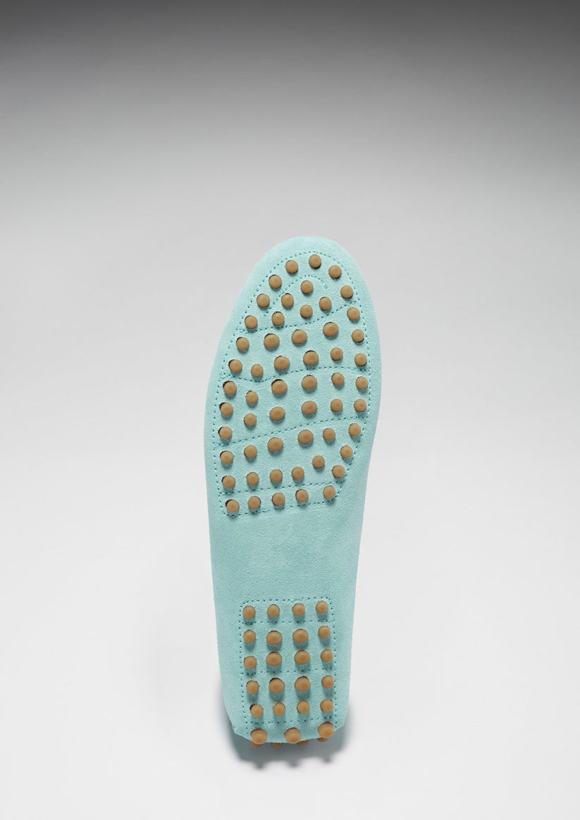 Hugs & Co Womens Tasselled Driving Loafers Aqua Suede EU 36-42 - QHA UK