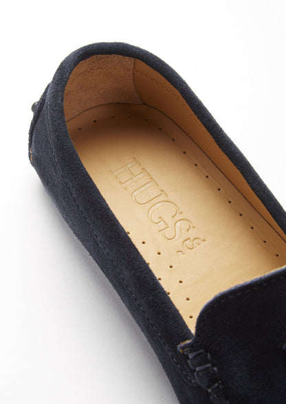 Hugs & Co Womens Tasselled Driving Loafers Navy Blue Suede EU 36-42 - QHA UK
