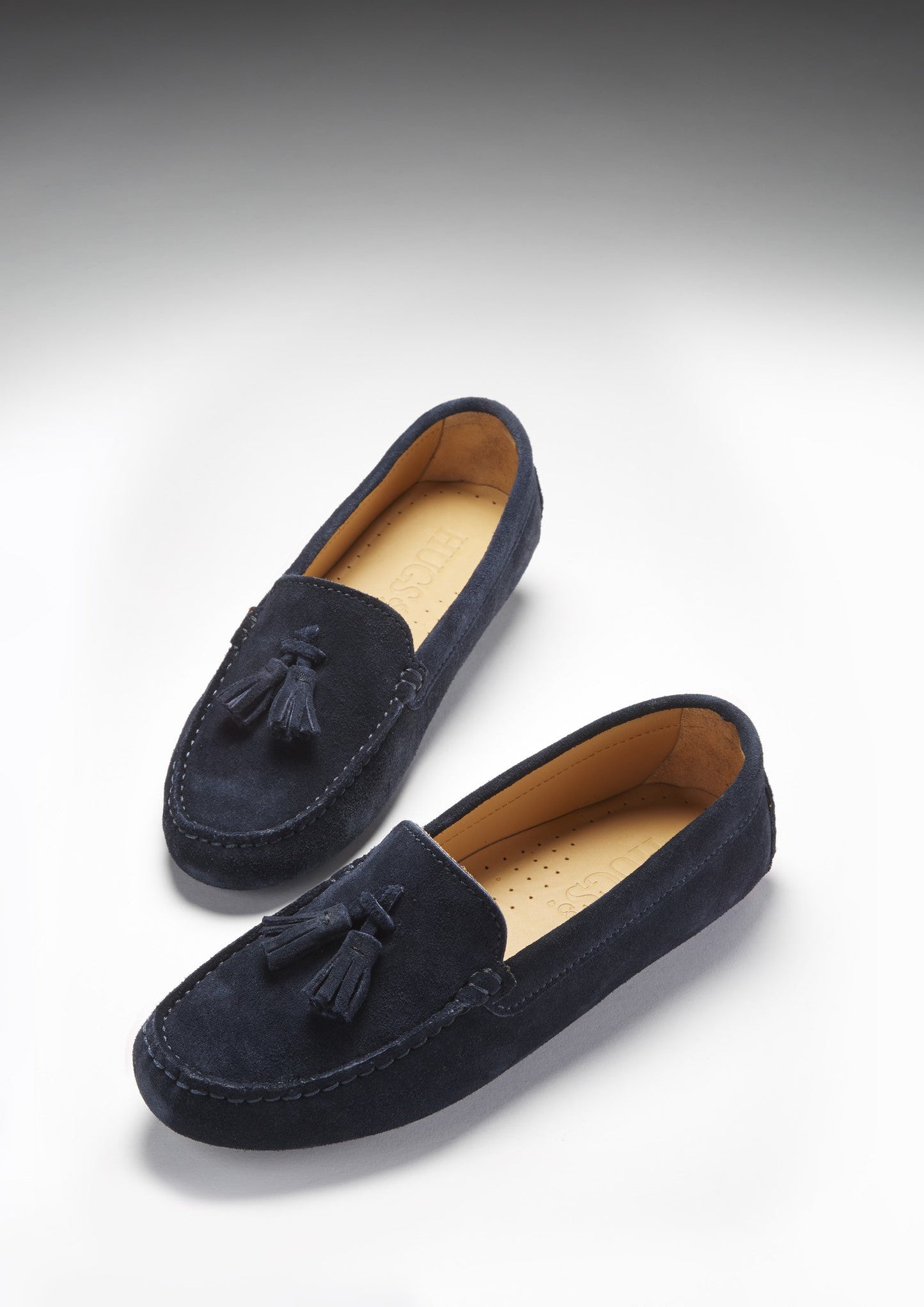 Hugs & Co Womens Tasselled Driving Loafers Navy Blue Suede EU 36-42 - QHA UK