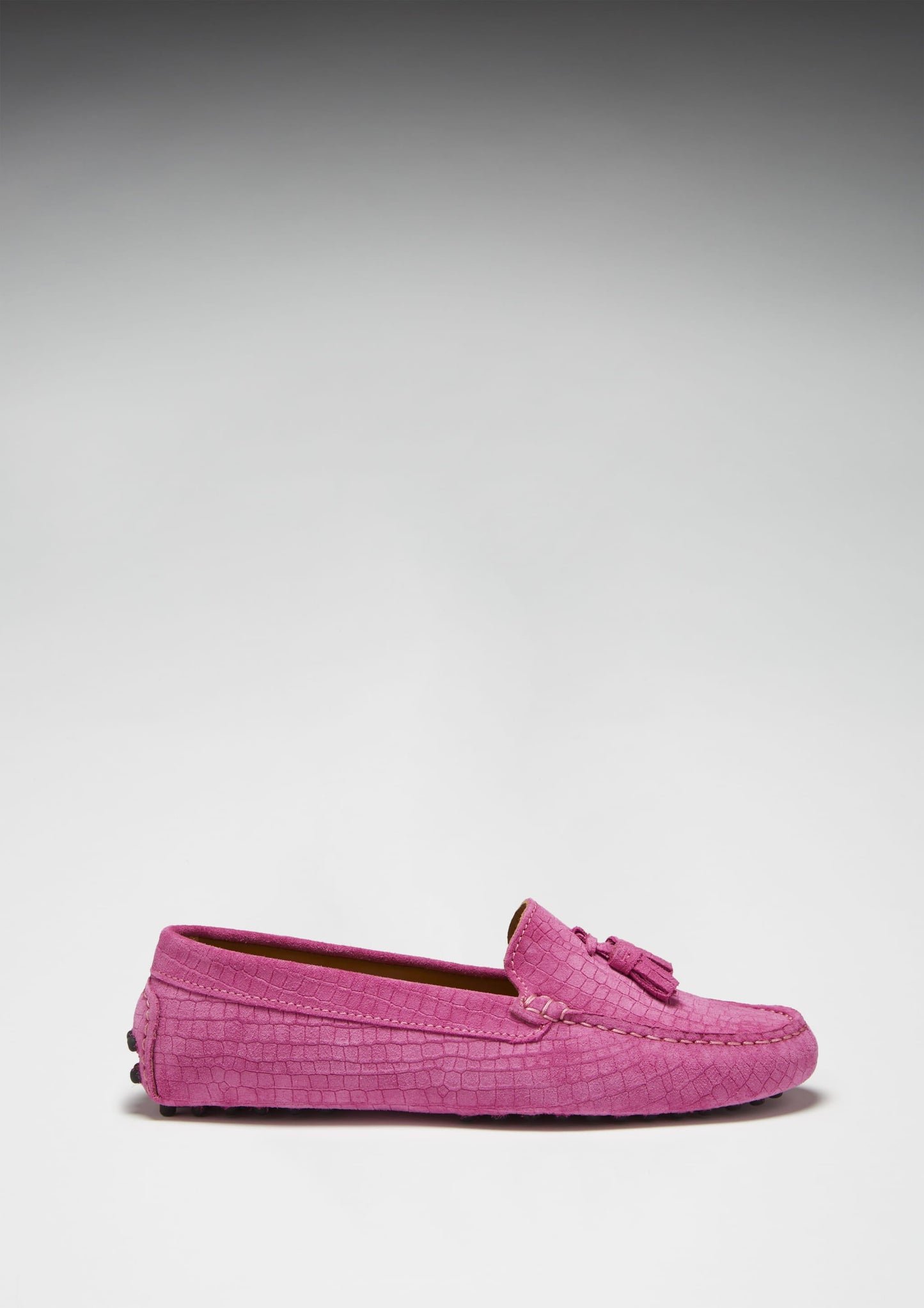 Hugs & Co Womens Tasselled Driving Loafers Pink Embossed EU 36-42 - QHA UK