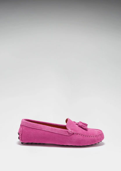 Hugs & Co Womens Tasselled Driving Loafers Pink Suede EU 36-42 - QHA UK