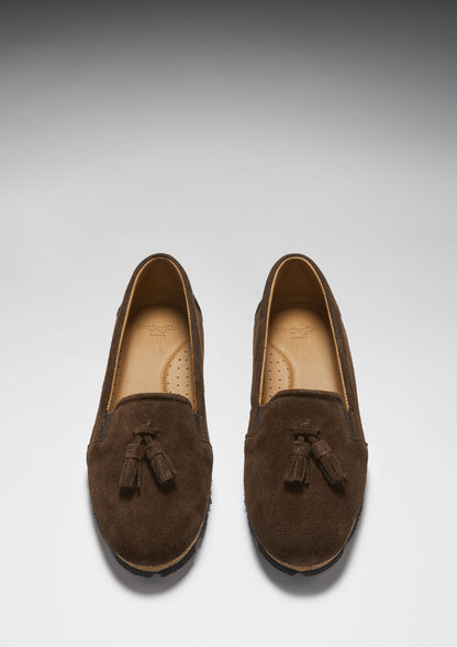 Hugs & Co Womens Tasselled Espadrilles Brown Suede EU 36-42 - QHA UK