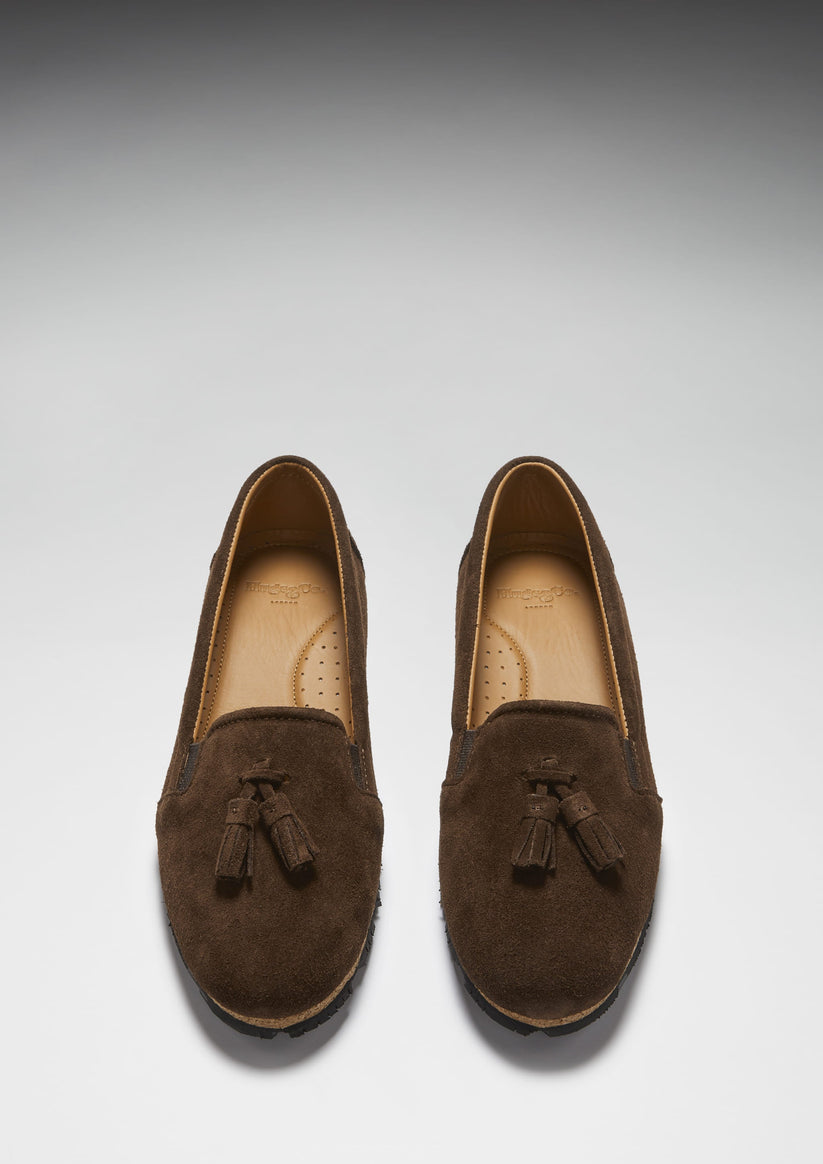 Hugs & Co Womens Tasselled Espadrilles Brown Suede EU 36-42 - QHA UK