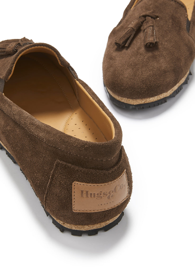 Hugs & Co Womens Tasselled Espadrilles Brown Suede EU 36-42 - QHA UK