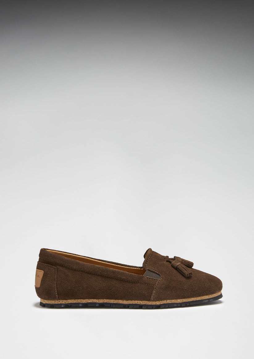 Hugs & Co Womens Tasselled Espadrilles Brown Suede EU 36-42 - QHA UK