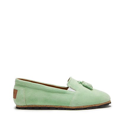 Hugs & Co Womens Tasselled Espadrilles Lagoon Green Suede EU 36-42 - QHA UK