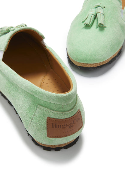 Hugs & Co Womens Tasselled Espadrilles Lagoon Green Suede EU 36-42 - QHA UK