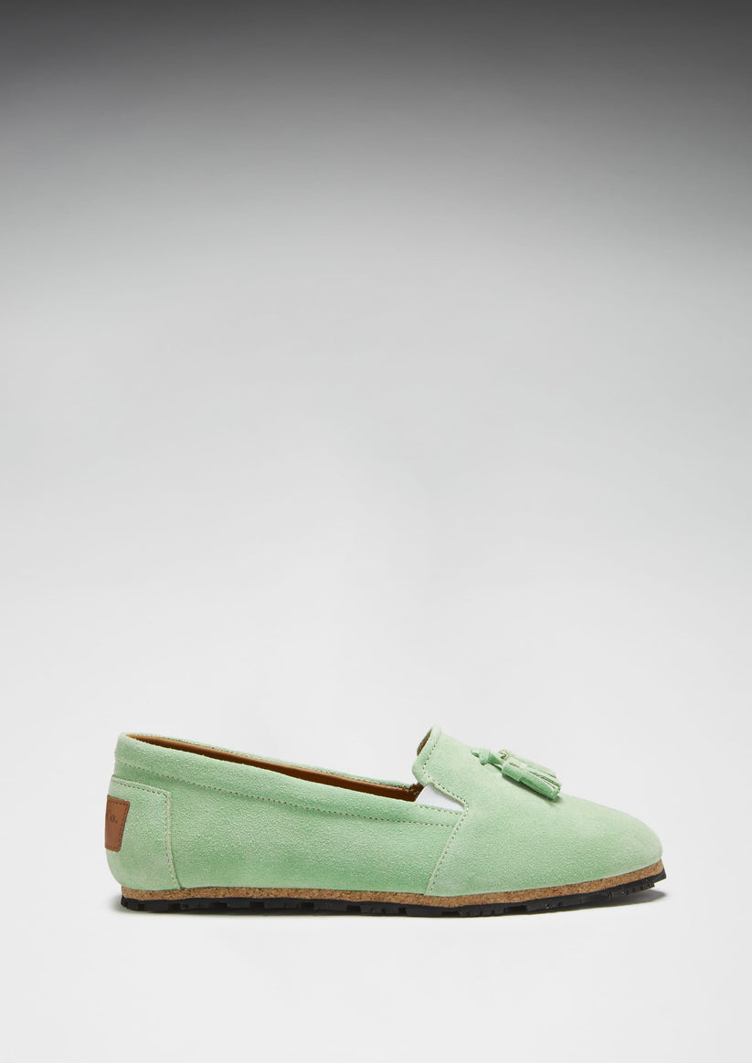 Hugs & Co Womens Tasselled Espadrilles Lagoon Green Suede EU 36-42 - QHA UK