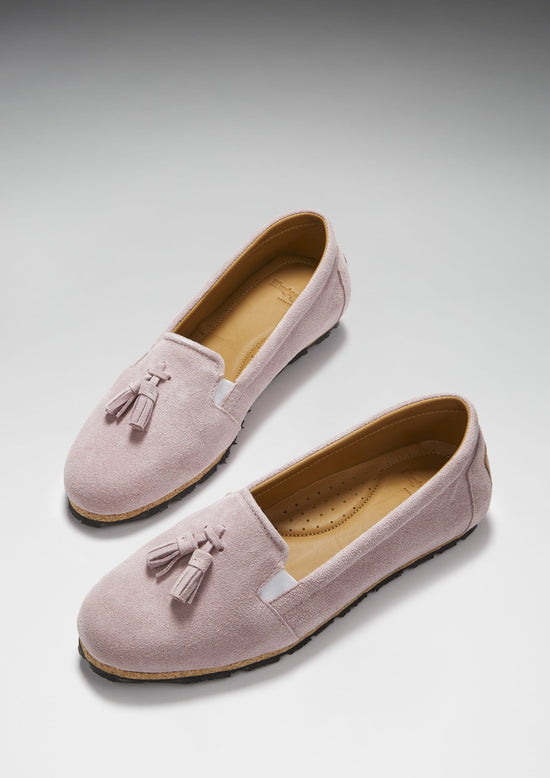 Hugs & Co Womens Tasselled Espadrilles Powder Pink Suede EU 36-42 - QHA UK