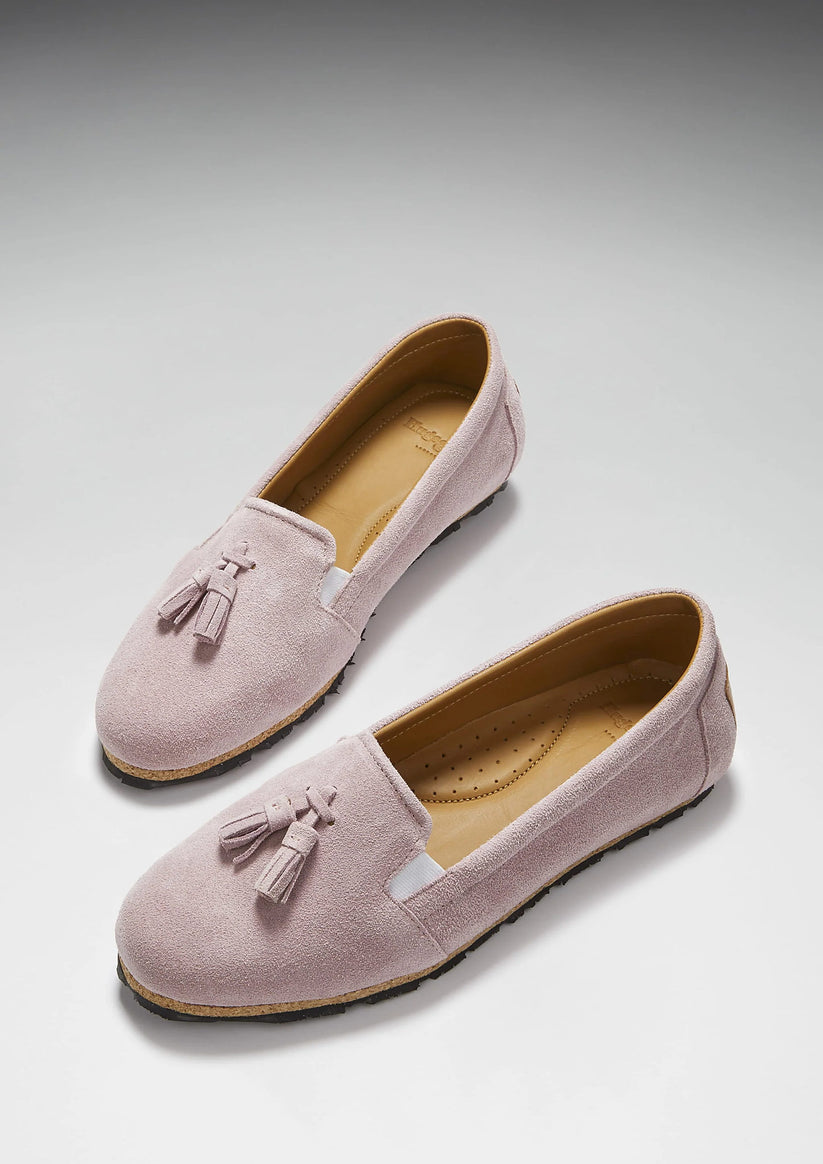 Hugs & Co Womens Tasselled Espadrilles Powder Pink Suede EU 36-42 - QHA UK