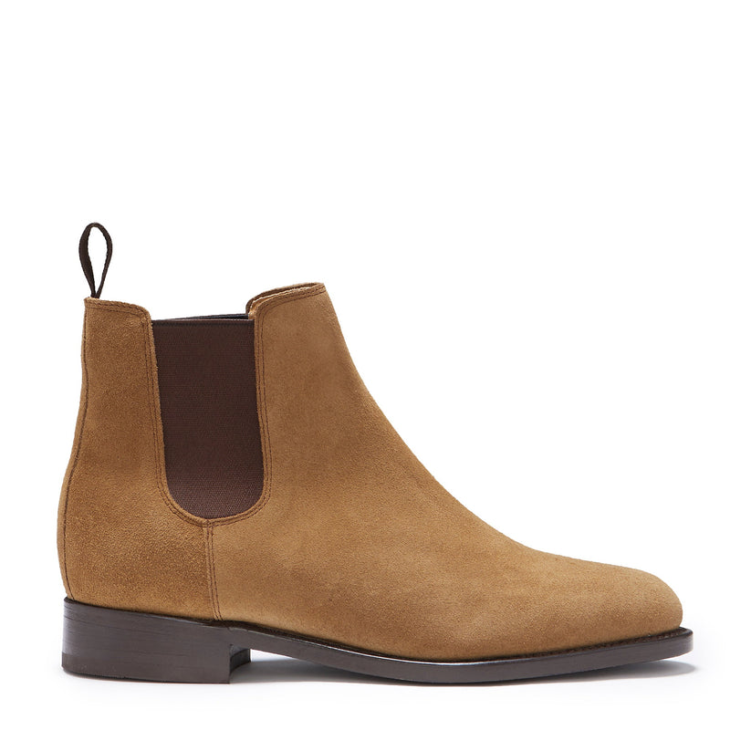 Hugs & Co Womens Tobacco Suede Chelsea Boots Welted Leather EU 36-42 - QHA UK