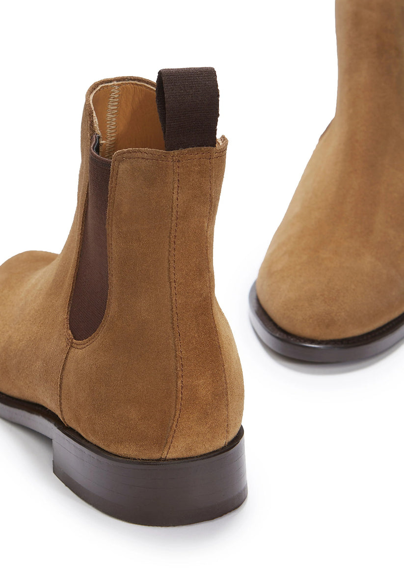Hugs & Co Womens Tobacco Suede Chelsea Boots Welted Leather EU 36-42 - QHA UK