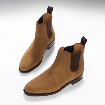 Hugs & Co Womens Tobacco Suede Chelsea Boots Welted Leather EU 36-42 - QHA UK