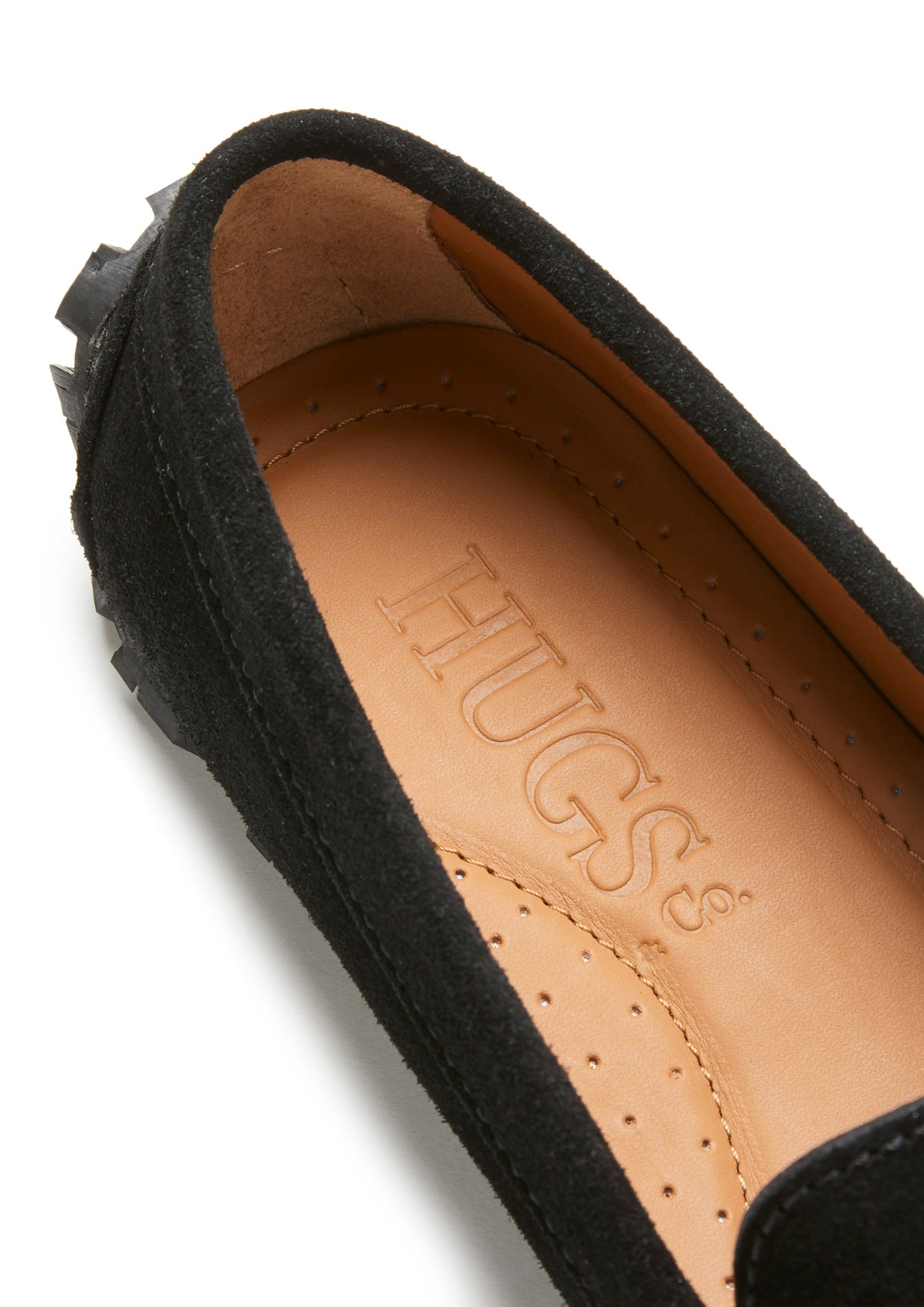 Hugs & Co Womens Tyre Sole Penny Loafers Black Suede EU 36-42 - Sole Detail - QHA UK