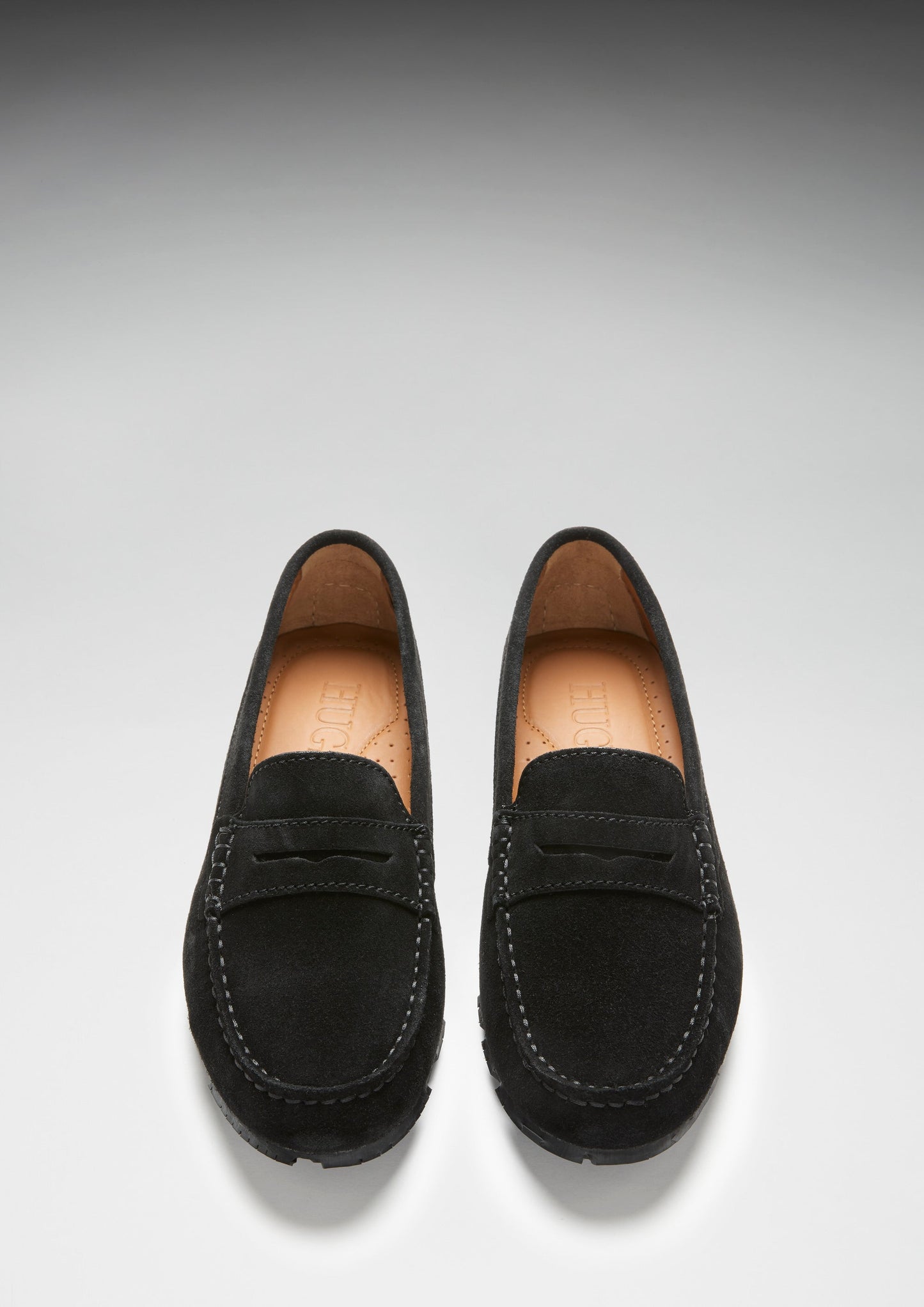 Hugs & Co Womens Tyre Sole Penny Loafers Black Suede EU 36-42 - Sole Detail - QHA UK