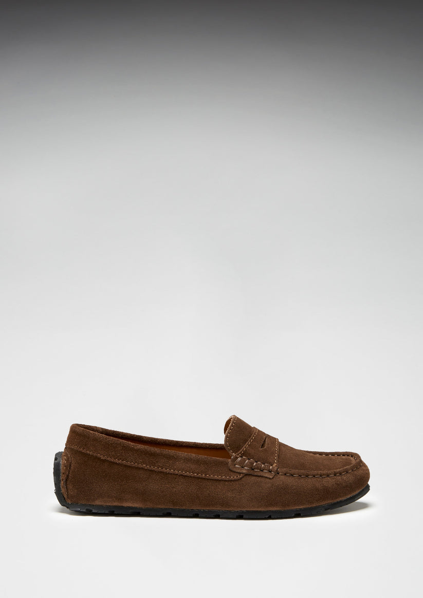 Hugs & Co Womens Tyre Sole Penny Loafers Brown Suede EU 36-42 - Sole Detail - QHA UK