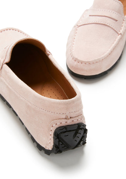 Hugs & Co Womens Tyre Sole Penny Loafers Ice Pink Suede EU 36-42 - Sole Detail - QHA UK