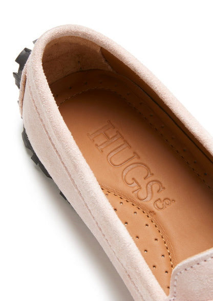 Hugs & Co Womens Tyre Sole Penny Loafers Ice Pink Suede EU 36-42 - Sole Detail - QHA UK