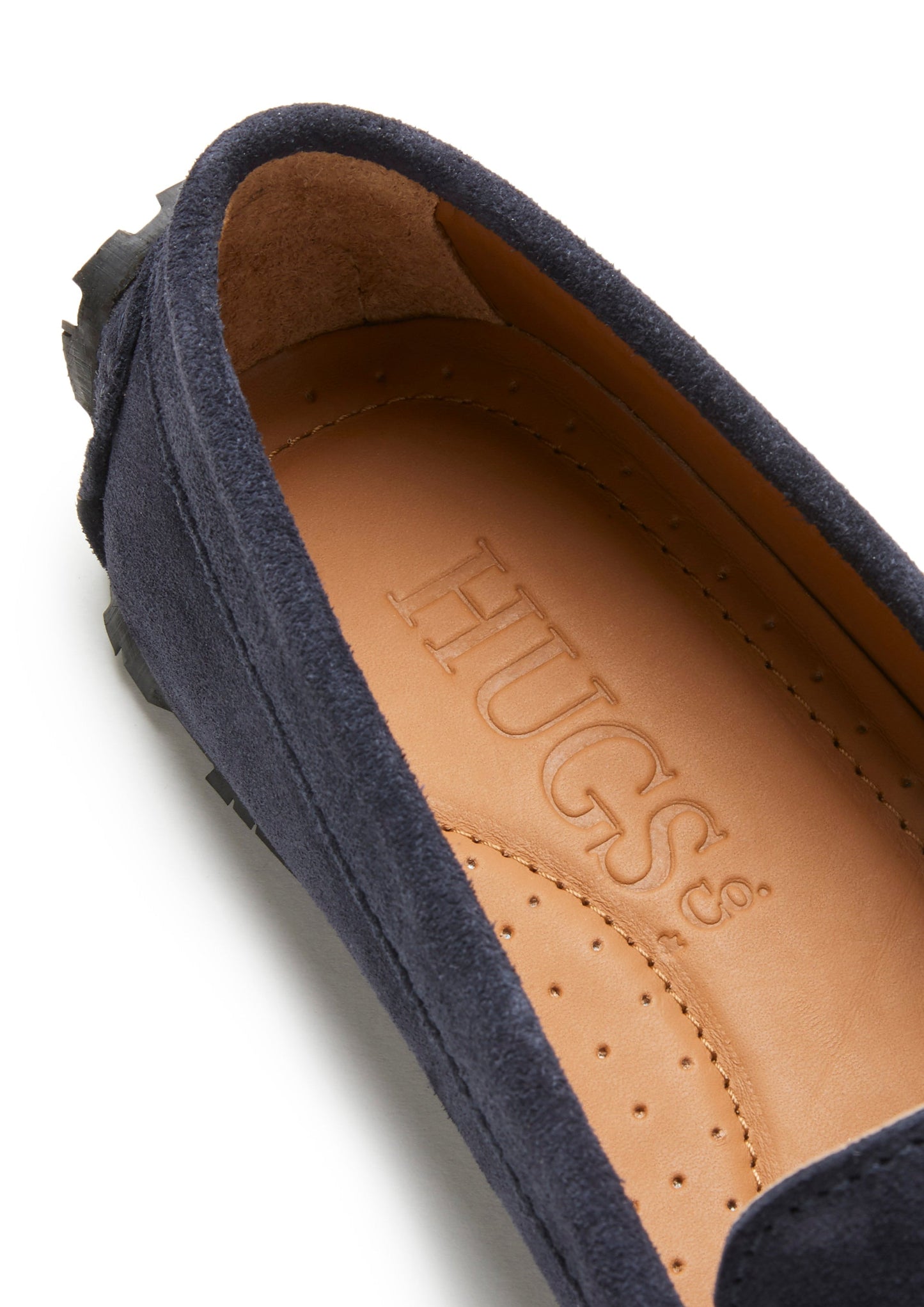 Hugs & Co Womens Tyre Sole Penny Loafers Navy Blue Suede EU 36-42 - Sole Detail - QHA UK