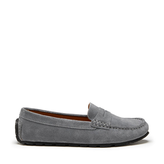 Hugs & Co Womens Tyre Sole Penny Loafers Slate Grey Suede EU 36-42 - QHA UK